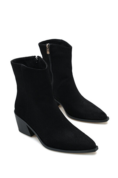 meyra'nın ayakkabıları Women's Thick Heeled Boots Black Suede