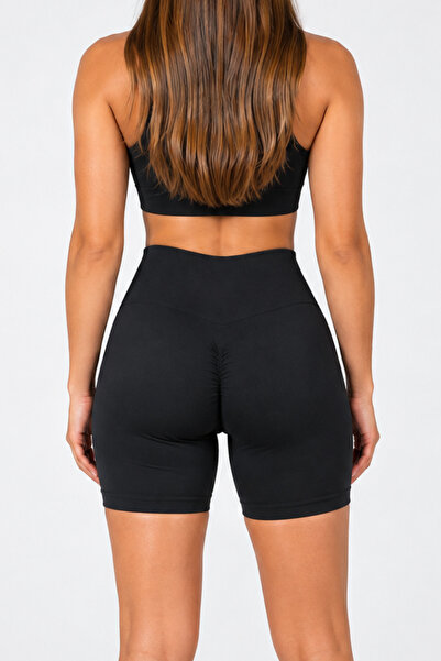 gymhams Linecontour Biker Shorts Drawstring High Waist and Push up Sports Wom...