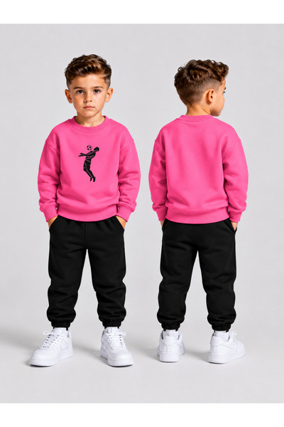 LORVEX Boys' Crew Neck Sweatshirt Tracksuit Set 2-Piece Printed Top and Botto...