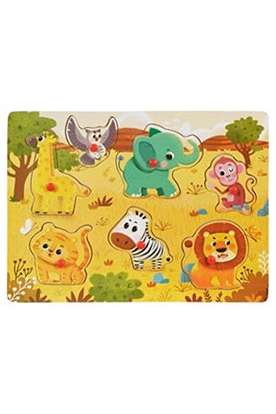 OEM Puzzle Incastru din Lemn Animale Ferma (7 piese) - 30x22cm