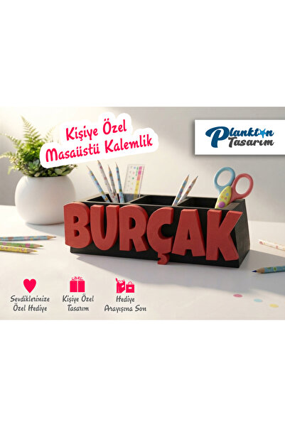Plankton Tasarım Kişiye Özel İsimli Kalemlik, Masaüstü Kalem Organizeri