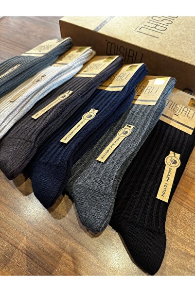 Mısırlı Double Layer Organic Cotton Seamless Comfortable Winter Men's Socks 6...