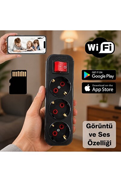 intermax Kablosuz Siyah Mini Piriz Wifi 1080P HD IP Kamera