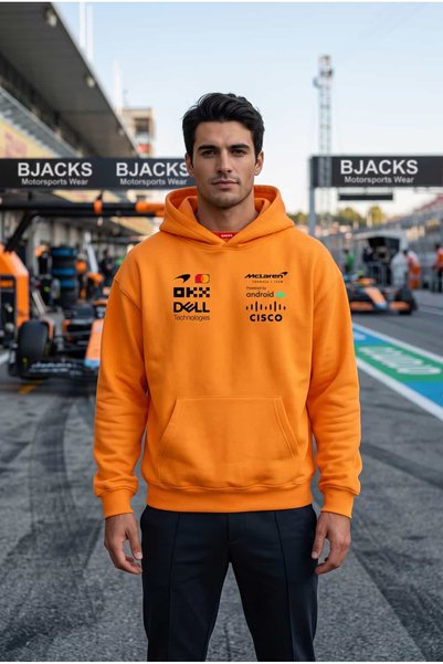 BJACKS Motorsports Wear McLaren Formula 1 Yarış Özel Hoodie – Unisex Oversize...