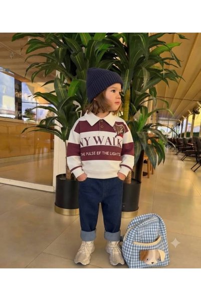 TINY BEAR Polo Denim Set