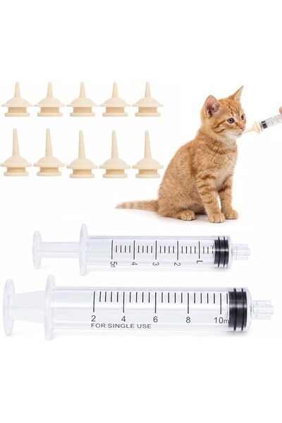Generic Silicone Feeding Nipple with Dispenser for Newborn Pets, Nursing Kit ...