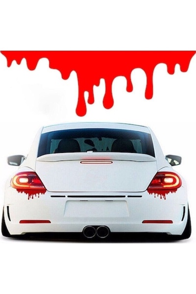 EYBA STİCKER ملصق سيارة على شكل قطرة دم، لون أحمر على شكل قطرة دم تحت المصباح...