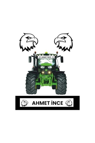 EYBA STİCKER Traktör Özel Isim Kartal Güneşlik Yazısı Cam Sticker Yapış