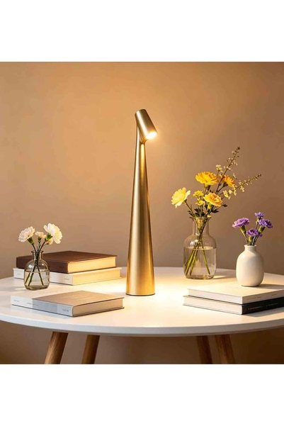 MarlaMall مصباح طاولة LED قابل لإعادة الشحن مع تحكم باللمس، 3 درجات حرارة لون...
