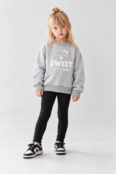 Shifre Girl's Furry Printed Sweatshirt
