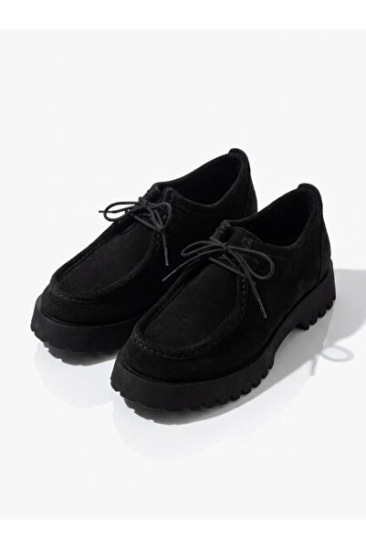 guijarro Γυναικεία Loafer / Moc Παπούτσια Premium από γνήσιο σουέντ μαύρο δέρ...
