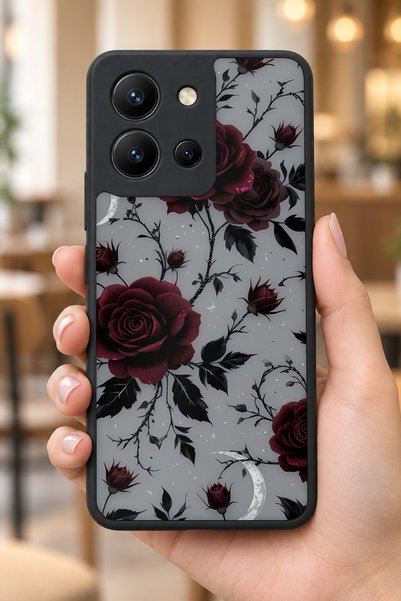 BGAKSESUAR حافظة مقاومة للصدمات متوافقة مع Vivo Y36 مع حماية للكاميرا بنمط وردي