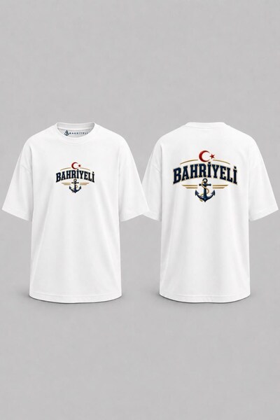 Bahriyeli Collection Υπερμεγέθη μπλουζάκι Unisex με σχέδιο Ναυτικού Φεγγαριού...
