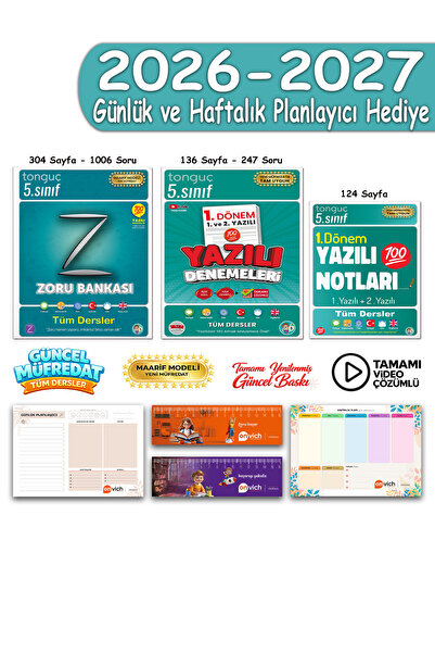Tonguç Yayınları 5. Sınıf Zoru Bankası Maarif Modeli 1. Dönem Yazılı Notları ...