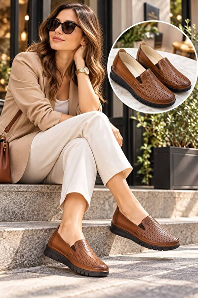 SOLERIUM SHOES Tam Ortopedik Taş Detaylı Babet Ayakkabı Anne Ayakkabı Günlük Ayakkabı Klasik Ayakkabı