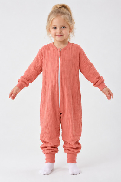 Babyhola Çocuk Uyku Tulumu Dört Mevsim 1-8 Yaş Unisex Uzun Kollu 1 Tog %100 Pamuk Müslin 2706
