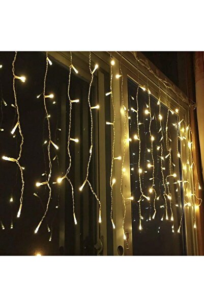 OEM Χριστουγεννιάτικα Λαμπάκια Κουρτίνα 160 LED Θερμό Χρώμα με Διαφανές Καλώδ...