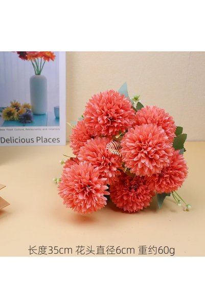 MD Aspiz Flowers Yapay Çiçek 9lu Lüx somon rengi kasımpatı Demeti 40 cm ( Sak...