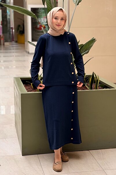 Nuss Tunic and Skirt Mercerized Tunic with Button Detail