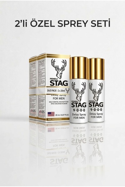STAG Errkekler için sprey uzun süre ettki’li 2’li set