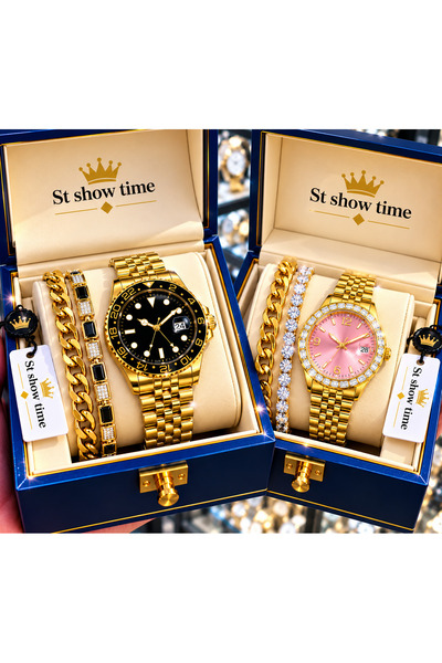 ST SHOE TİME : ikili saat seti ve klasik saatler çelik kordon