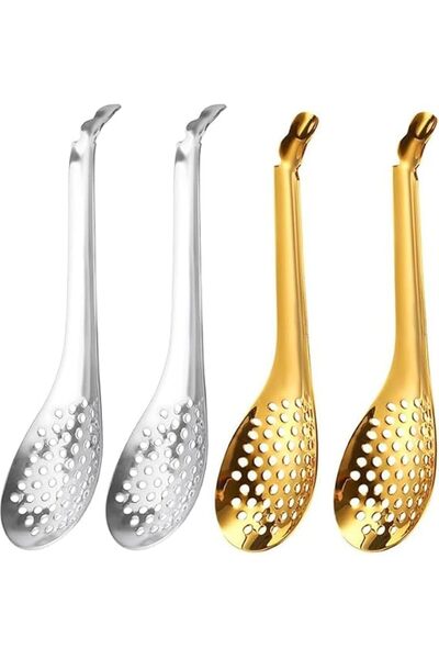 Yelajoy 4Pcs Stainless Steel Slotted Spoon Set, Small Slotted Spoons, Slot Sp...