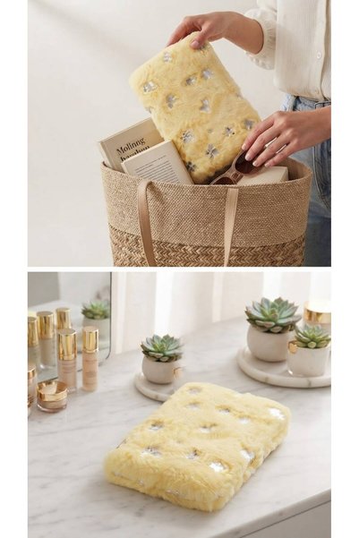 viberia Plush Furry Pen Holder and Makeup Bag Multi-Purpose Organizer Bag with Zipper