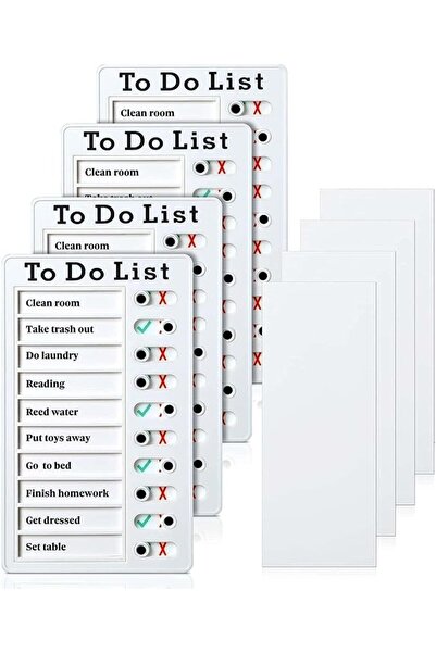 GENERAL Abuto Routine Task Chart, 4 Pieces Daily Task Chart, Detachable Routi...