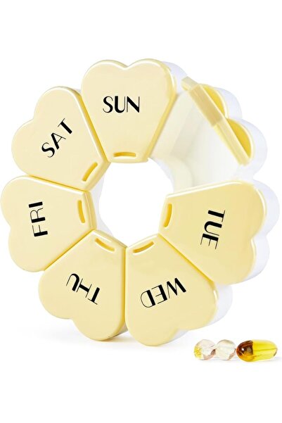Moln HYMY Large Weekly Pill Box 7 Day, Pill Case Organizer 1 time a Day, Flor...