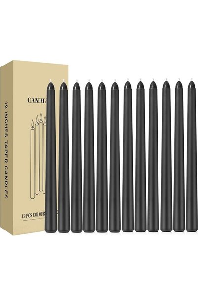 THE WHITE SHOP Candles 12 Pack 10 Inch Taper Candles Natural Color
