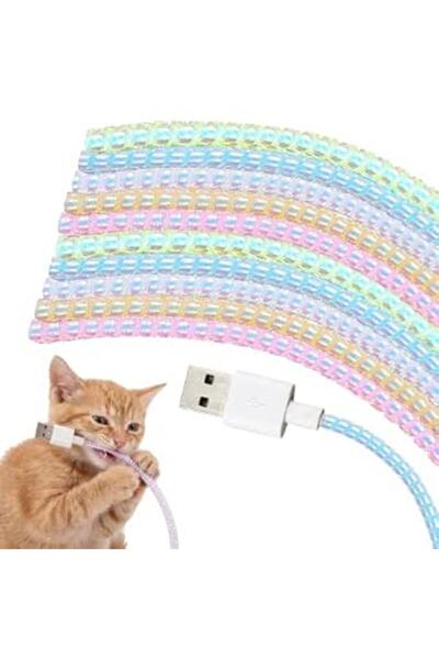 Frienda 10 Pcs Spiral Cord Protector Chargers Protector Pets No Chew Data Cab...