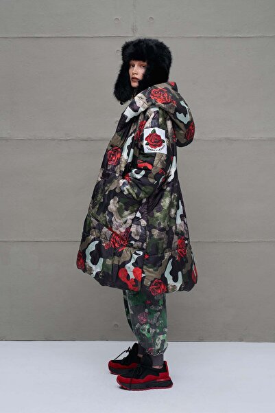 #vdr viadellerose Camo Kamuflaj Uzun Oversize Ceket 18136