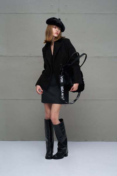 #vdr viadellerose Black Buttoned Jacket 18110