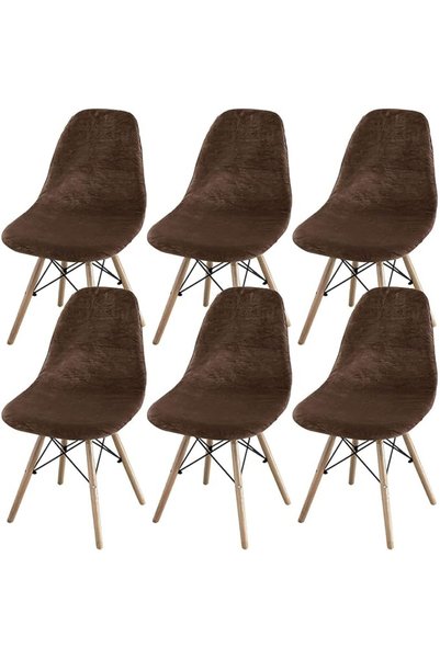 GENERAL Dolejia Shell Shape Velvet Chair Cover, Soft Stretch Reusable Dining ...