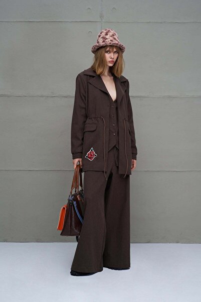 #vdr viadellerose Brown Printed Jacket 18211