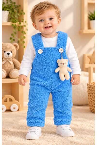 krm kerem bebe Erkek Bebek Kışlık Welsoft Ayıcıklı Uzun Kollu 2'Li Bebek Salo...