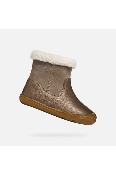 Geox Steppieup - Ghete de gleznă pentru fete, stil barefoot, maro