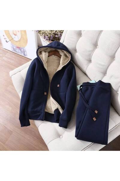 JANTIL MODA Unisex Fleece-Lined Zippered Hooded Tracksuit Set – Warm Winter 2...