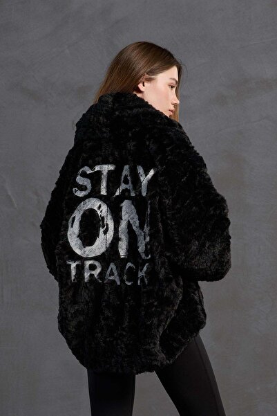 #vdr viadellerose Black Fur Look Oversize Jacket 18185