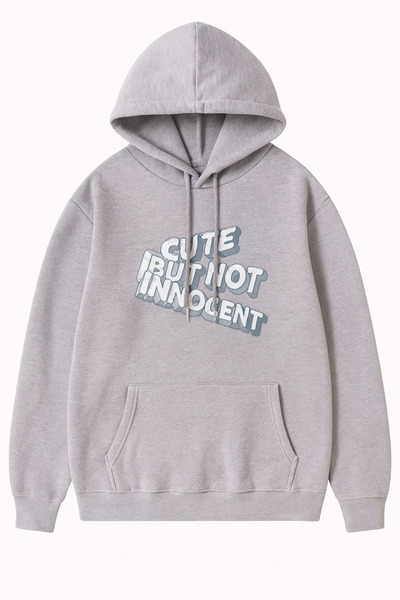 JANTIL MODA Unisex Oversize Φούτερ με κουκούλα και στάμπα, με 3 κλωστές, τσέπ...
