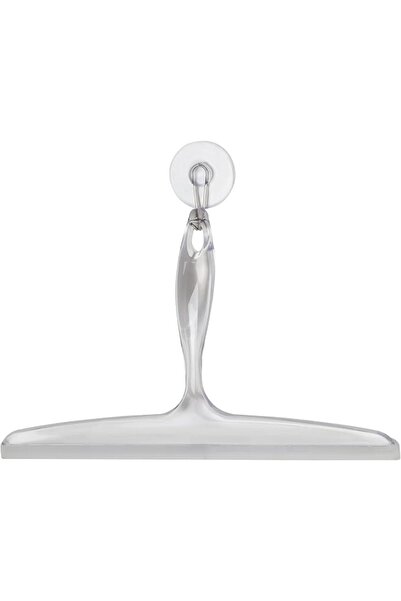 Interdesign ممسحة حمام بلاستيكية من iDesign 59150 مع حامل شفط، شفافة، 12 بوصة...