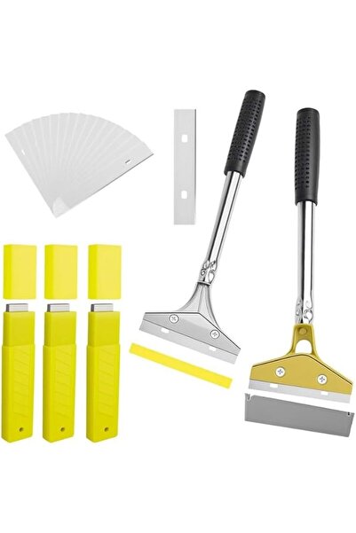 Yelajoy ALMEKAQUZ 2 Pcs 4-Inch Wide Razor Blade Scraper with Long Handle,Larg...