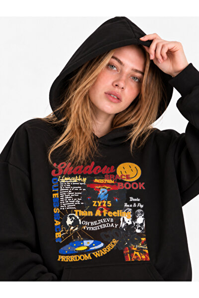 OWNME Hanorac unisex oversize Shadow Space Book cu glugă