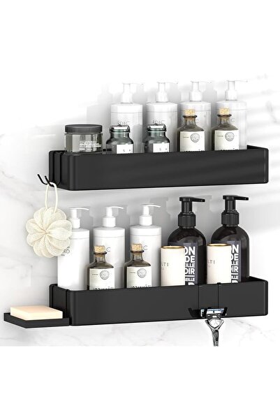 EOGILY Adhesive Shower Caddy, 2 Pack Acrylic Bathroom Shelves, No Drill Wall ...
