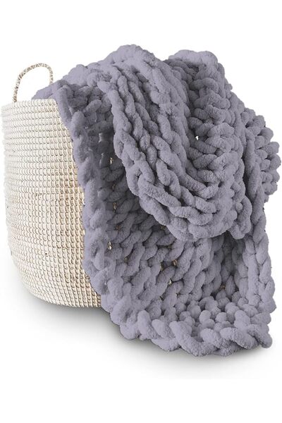 GENERAL Adyrescia Chunky Knit Blanket Throw | 100% Hand Knit with Jumbo Cheni...