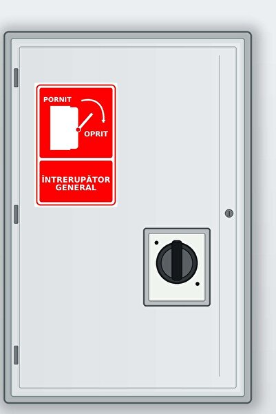 PAS Set 2 autocolante pentru întrerupătorul electric general, Pornit/Oprit, PVC autoadeziv, 20 x 30 cm