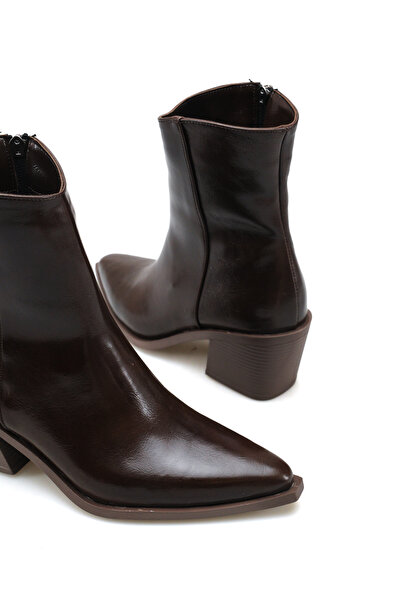 meyra'nın ayakkabıları Women's Thick Heeled Boots Brown Yanki