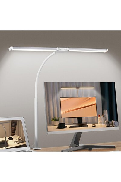 Choice 2HEAD --White Double/Single Head LED Desk Lamp Dimmable PC Monitor Lig...