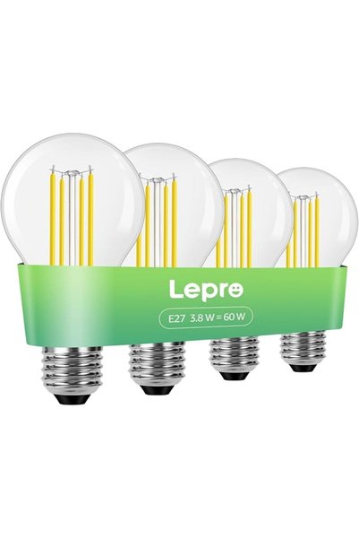 LEPRO مصباح LED فائق الكفاءة بقاعدة E27، تصنيف A، 3.8 واط = 60 واط، 806 لومن،...