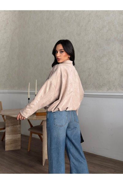 ZTO Women's Suede Bomber Jacket